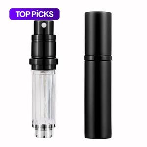 5ml mini refillable bottle, 1 count travel portable perfume atomizer bottle, spray pump bottle, travel spray black bottle for fragrance perfume, summer essentials