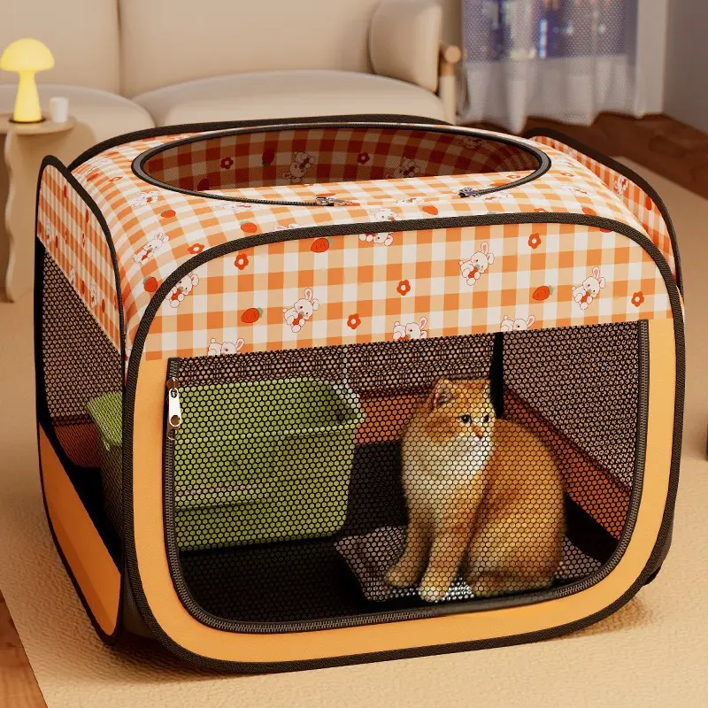 Extra‑large enclosed cat maternity nest, special whelping box for female cats, foldable tent‑style dog maternity kit