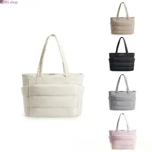 Puffy Bubble Quilted Tote Bag, Machine Washable Shoulder Carryall In 3 Sizes, Spacious Laptop Handbag For Daily Work, Shopping Trips And Casual Summer Street Outfits