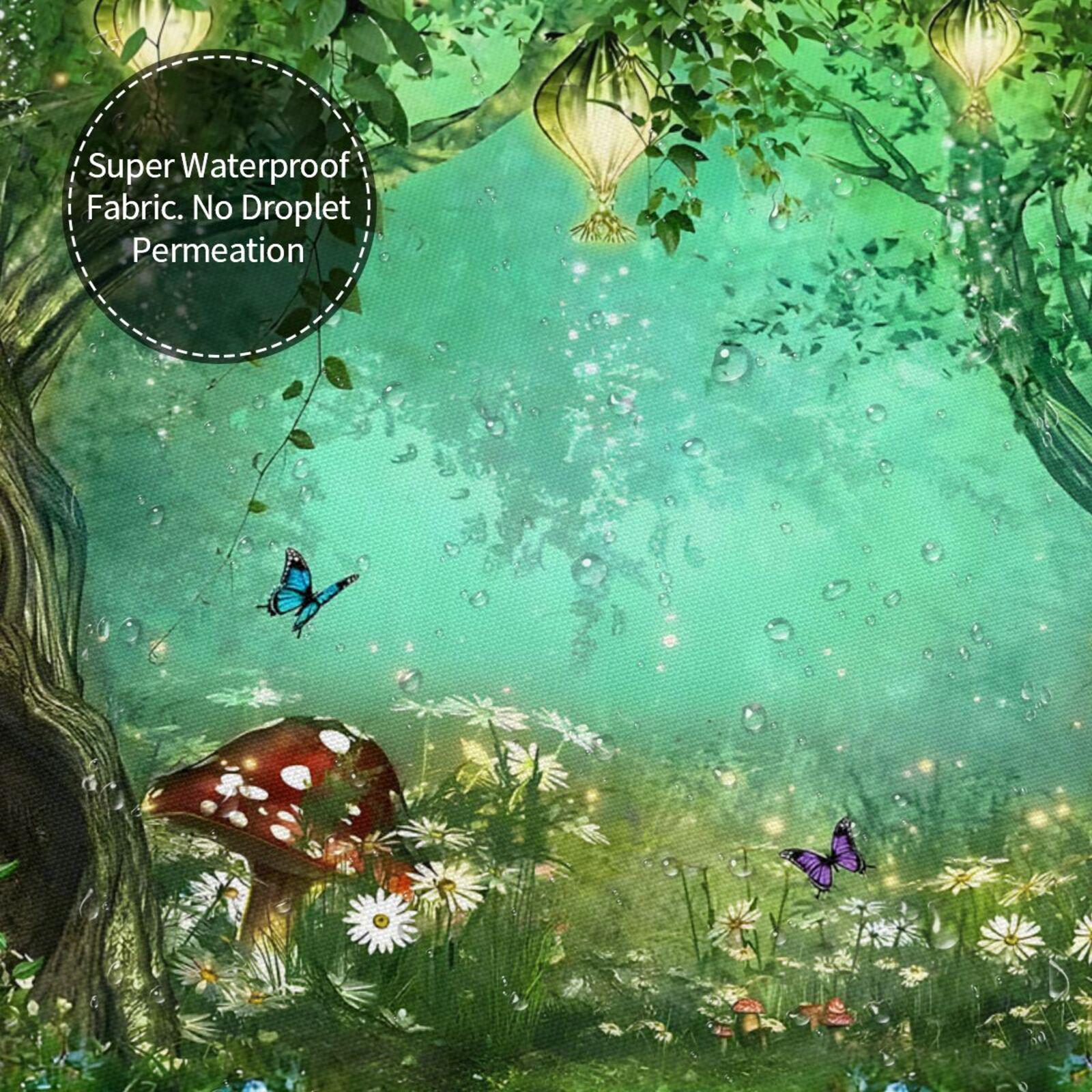 Forest Flowers Tree Pattern Shower Curtain Set, 1 Count Shower Curtain/4 Counts Shower Curtain & Toilet Mat & Bath Mat & Toilet Lid Cover Set, Bathroom Shower Equipment, Bathroom Decor Supplies for Home Dormitory Hotel Salon