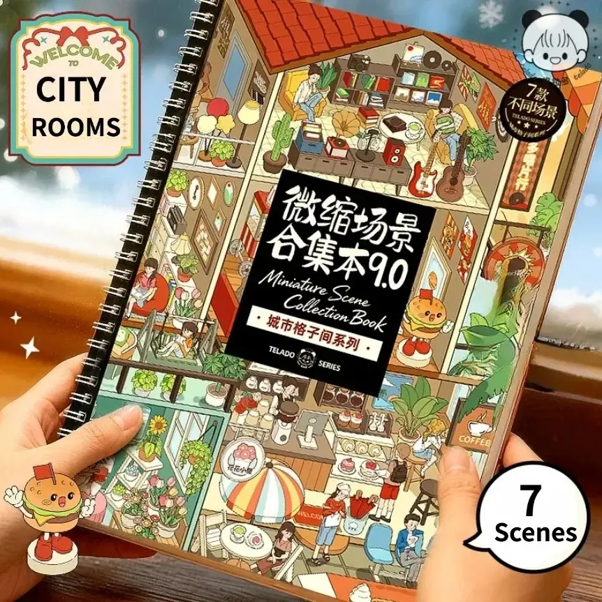 Telado 9.0 Scene Decal Sticker Book Urban Cubicles DIY Gifts Crafts Miniature Collection with 7 New Scenes