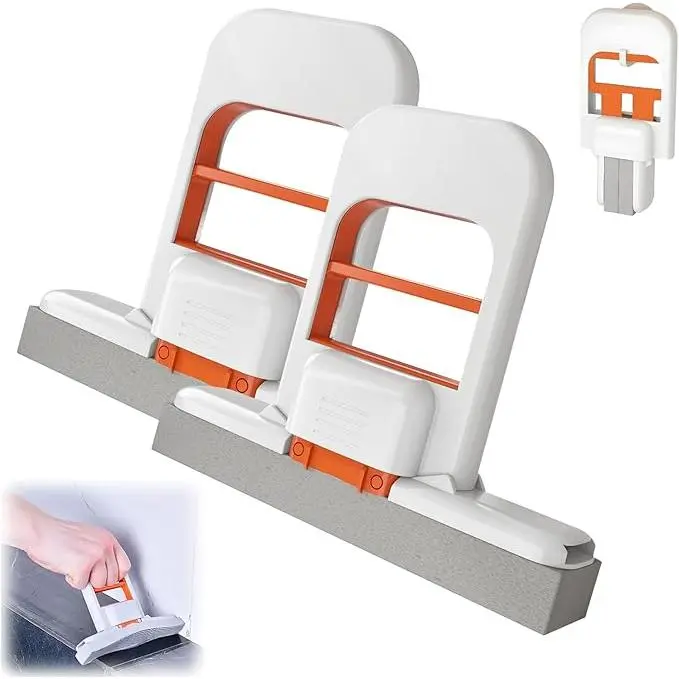 Nifogo 4-Pack Mini Foldable Flat Squeeze Handheld No Wash Cleaning Pad Mop Set, Easy Mopping Wet-Dry Home Cleaning Tool for Desktop, Kitchen Tile Surfaces, Flat Squeeze Mop, Handheld Mop