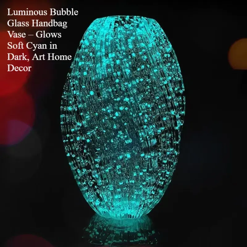 Maltose Transparent Night Glow Irregular Clear Glass Vase, Living Room Home Decor, Hydroponic Flower Arrangement, Table Centerpiece, Light