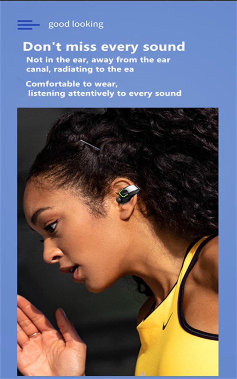 Earphone Clip Wireless Bluetooth Headphone Bone Conduction Headset High Quality Auriculares Sport Noise Canceling with Mic