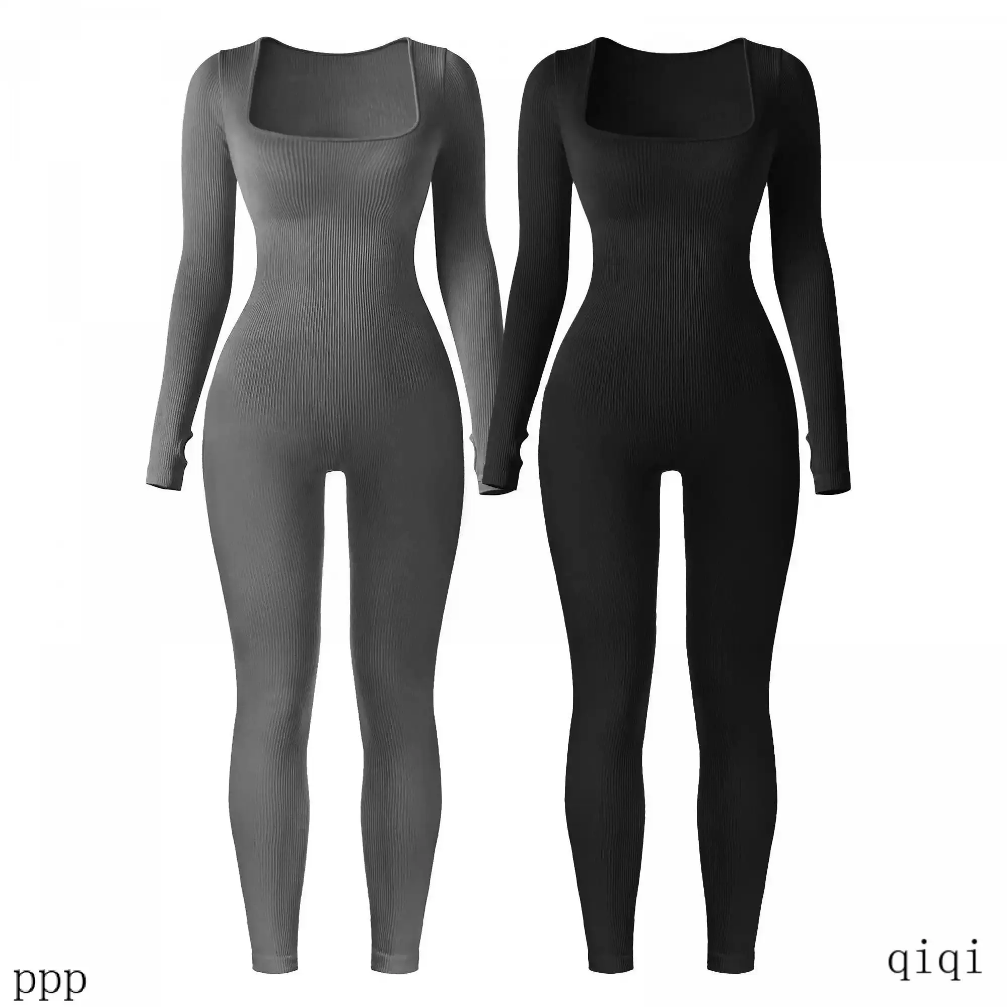 Women's Long Sleeve Ribbed Seamless Jumpsuits Winter Warm Thickened Overalls Soft Stretchy Casual Daily Wear One Piece Outfits For Home Outdoor Commuting