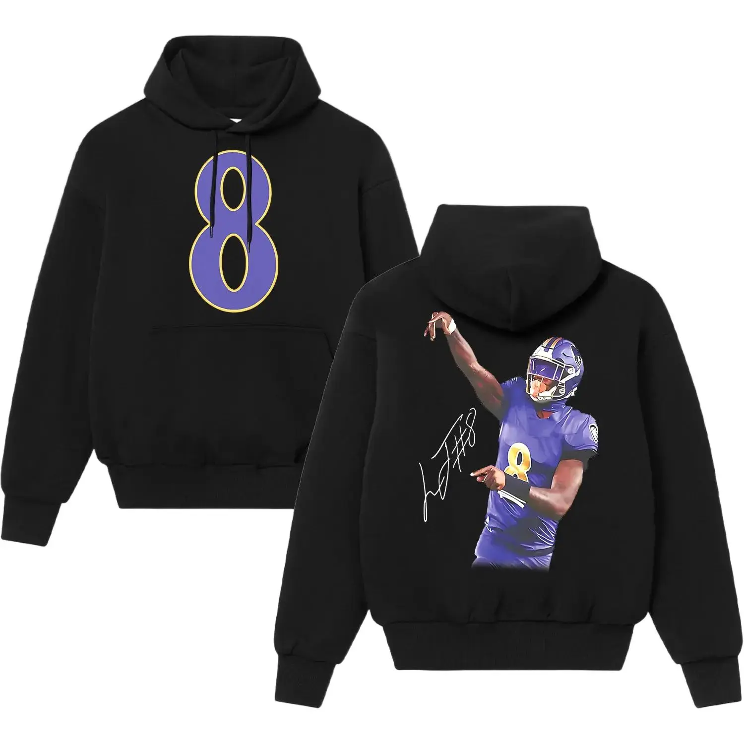 [Sale Up To 50%] Unisex Throw Lamar Jackson Vintage Cotton Prenium Hoodie, National Football Fans Apparel, The Ravens Team Game Day Outfits, American Football Graphic Shirt, Gift For Football Fans