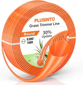 String Trimmer Line .095", 150 Feet Weed Eater String, Round Trimmer Line for Universal Replacement, Orange Premium Nylon String Trimmer Line for Medium& Heavy Grass&Weeds (2.4mm, 45m)