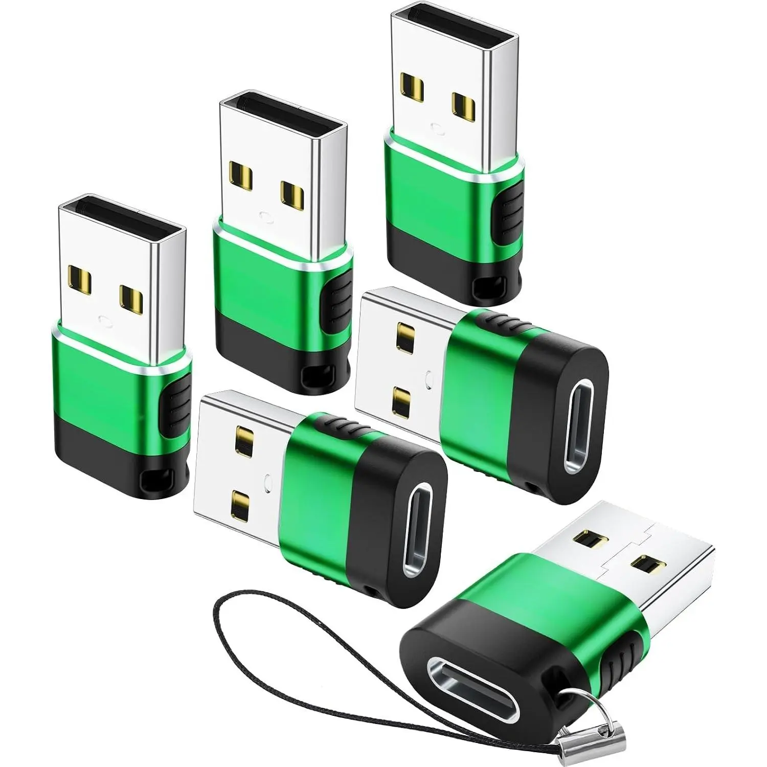 USB to USB C Adapter 6 Pack,Type C Female to A Male Converter | Mini Size OTG Adapter,USB A to C Converter for Laptop,Tablet,Phones, iWatch/Watch,AirPods