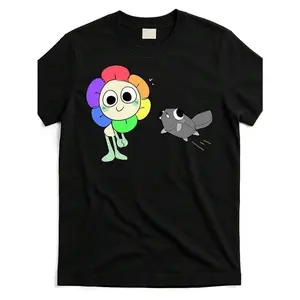 180gDandy-World-Peble-_-Birthday-Peb-Dandy-World-T-Shirt_Dwp4951435-At_Black_Product_Image Men'S Short Sleeve Maruuma Men'S Birthday Gift Couple  Unisex Retro DIY Comfortable Breathable Cotton Round Neck Short Sleeve Graphic Print T-Shirt Men's T-Shirt