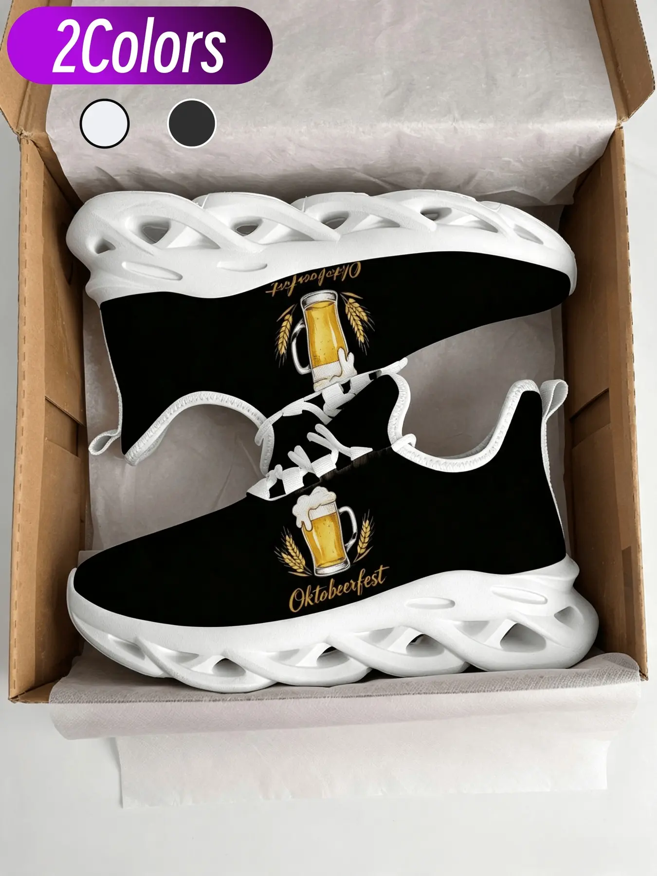 1 Pair Unisex Christmas Themed Casual Running Shoes | Festive Cute Style with Santa & Cat Full Print, Breathable Mesh Upper Cushioned Non-slip Sole, Ideal for Holiday Trips Daily Wear Christmas Commuting
