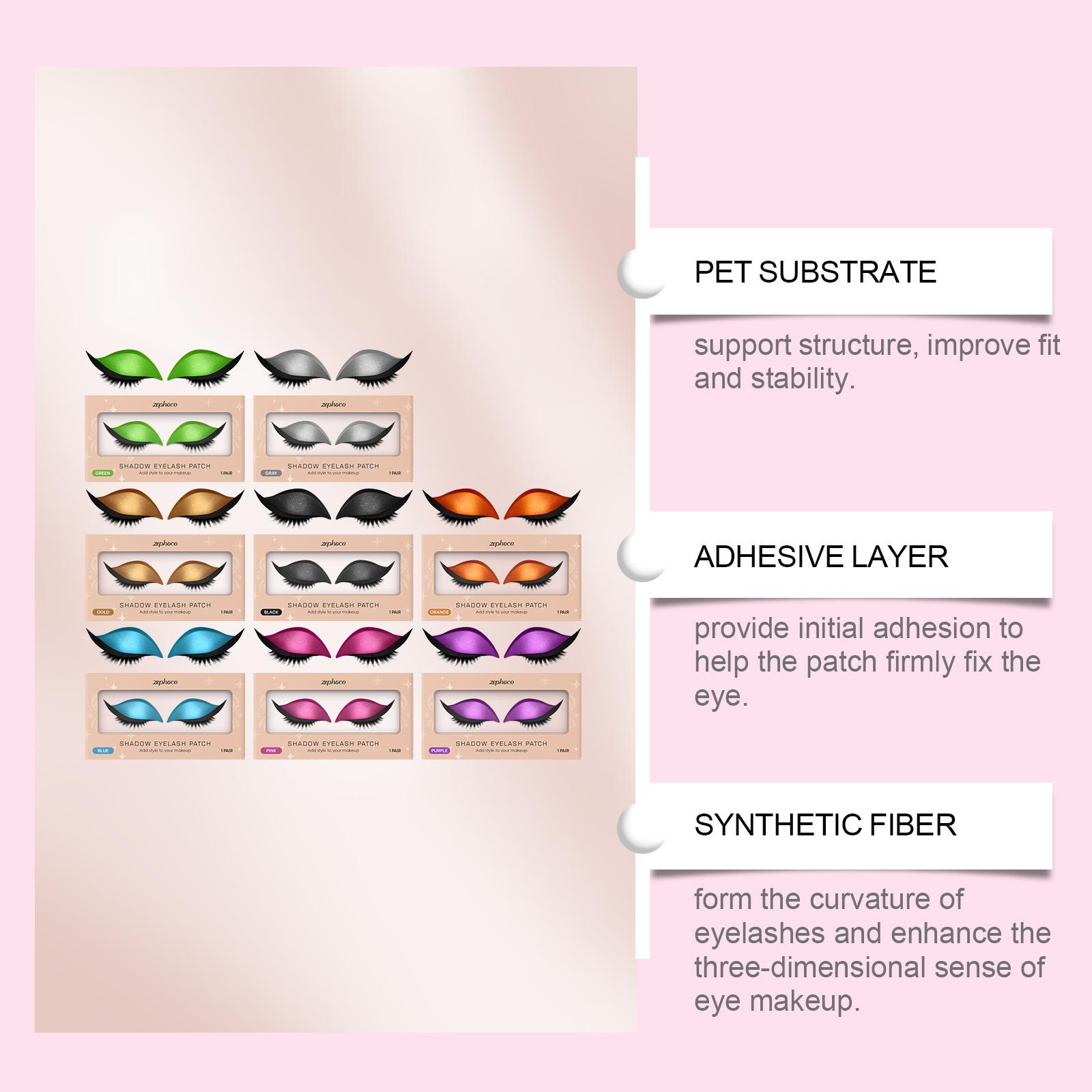 zephoco Women's Eyeshadow Eyelash Stickers Portable Eye Makeup Stickers for Lazy People