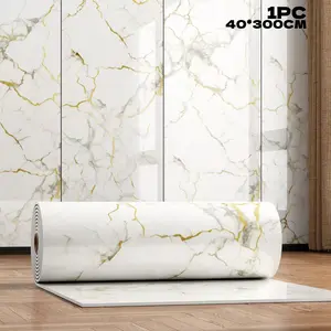 1 roll of self-adhesive imitation marble wallpaper with waterproof and detachable contact paper is suitable for kitchen backsplashes, bedroom and living room furniture renovations. It is easy to peel off and stick, and install.