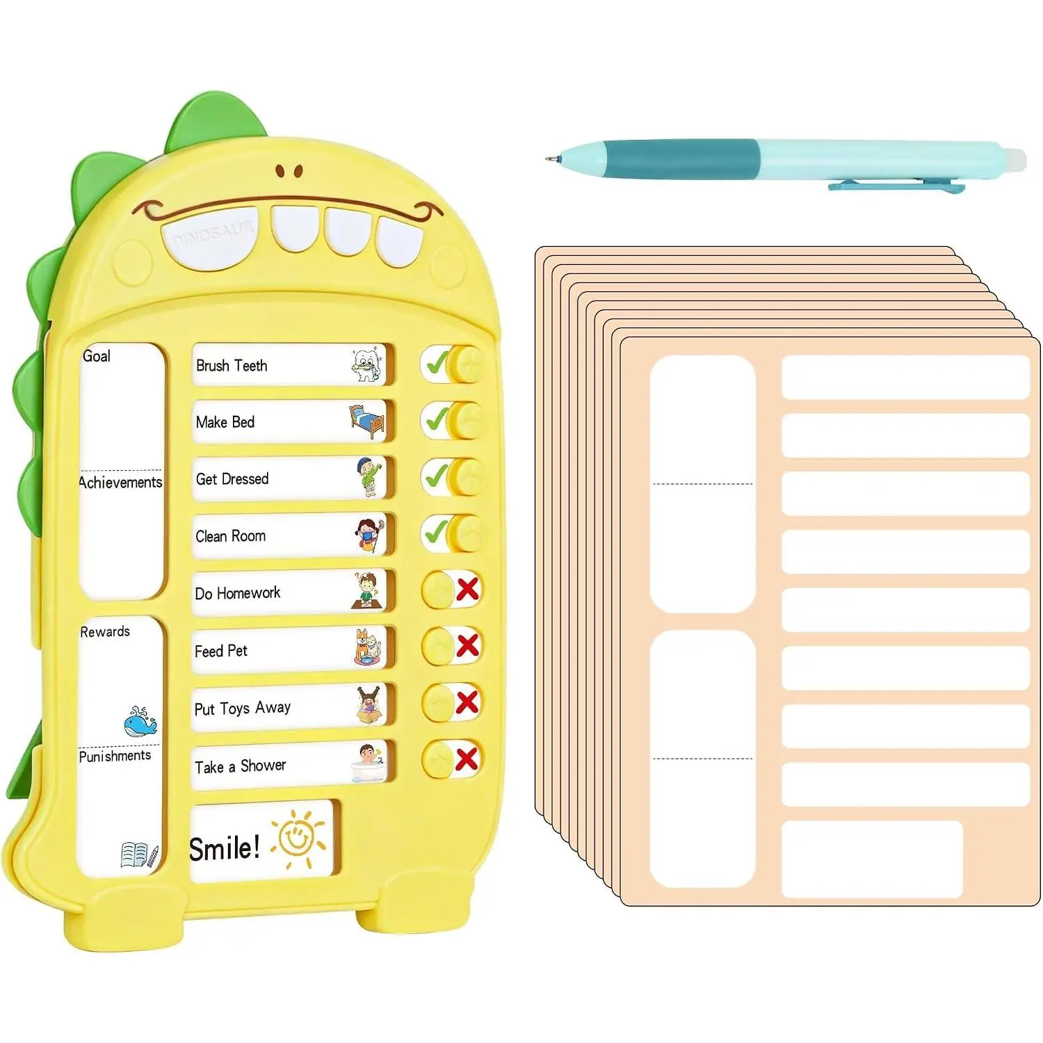 Chore Chart for , Planning Board with Sliders,  | Visual Schedule Board, Routine Chart with Slider, Morning Bedtime Routine Chart for ,  Tools