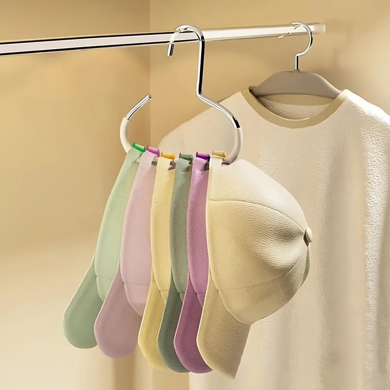 Solid Color Hat Hanger, 3 Counts/set Multifunctional Metal Hat Storage Rack, Space Saving Hat Organizer for Home Closet Bedroom, Hanging, Hat Hanger Holder, Hat Hooks Storage