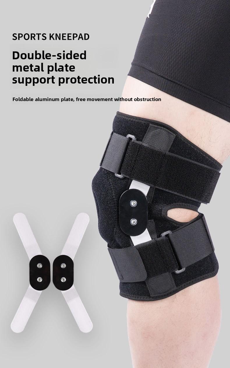 Adjustable Strap Knee Brace with Dual Aluminum Support, Patella Padded Compression Knee Sleeve for Running & Sports