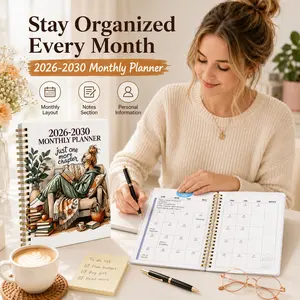 2026-2030 Monthly Calendar - From January 2026 to December 2030, 5-year monthly calendar, themed cover design, for women, annual calendar planning, month labels, 60-month calendar, 5.5 inches x 8.3 inches, Spiral Bound Notebook Planner