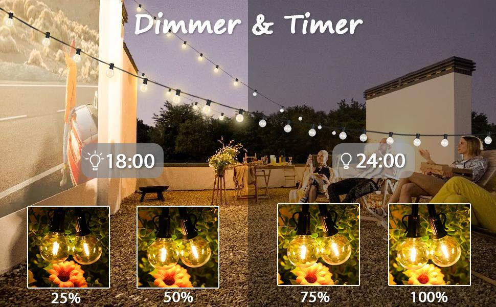 MATULSA Waterproof Solar String Lights - 52/104Ft, 26 Shatterproof Bulbs, Ambient Dimmable LED, Remote Control, LED Lighting for Backyard, Porch Decor, Garden Accessories MATULSA Waterproof Solar String Lights - 52/104Ft, 26 Shatterproof Bulbs, Ambient Dimmable LED, Remote Control, LED Lighting for Backyard, Porch Decor, Garden Accessories