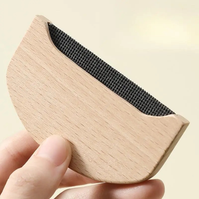 2pcs of Manual Wooden Ball Remover, Pilling Scraper, Cashmere Comb, Clothes Wool Shaving Knife, Coat Wool Ball Trimmer, Portable Wooden Cotton Remover, Shaver, Reusable Double-Sided Travel Brush, Used to Remove Cotton, Pet Hair And