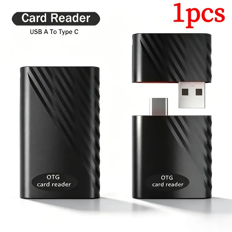Portable USB A Type C 2-in-1 OTG Card Reader USB3.0 Quick Transmission Wide Compatibility For Smartphone Laptop Tablet Memory Card Data Transfer