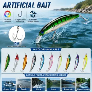 Multi-Color High-Realism Minnow Lure Kit: Versatile Swimbait for Fresh & Saltwater Fishing, Lifelike Wobbling Action, Professional Tackle Set with Portable Multi-Size Baits.