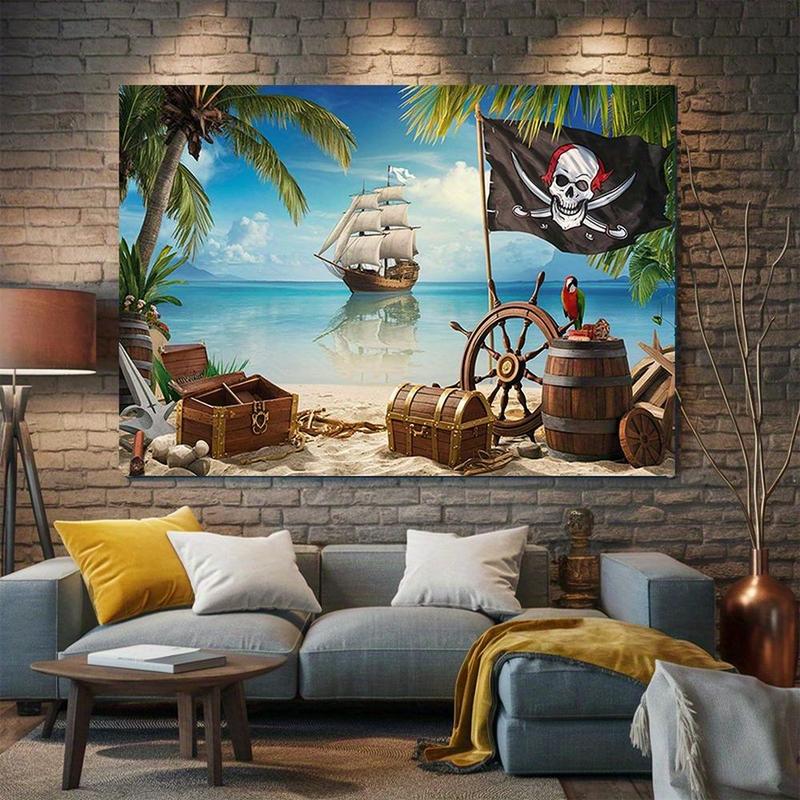 1pc 2D Flat Day of the Dead Banner Backdrop with Skulls, Marigolds, Candles, String Lights, Dancing Couple & Sombreros - Vibrant Mexican Fiesta Party Decorations for Indoor/Outdoor Día de los