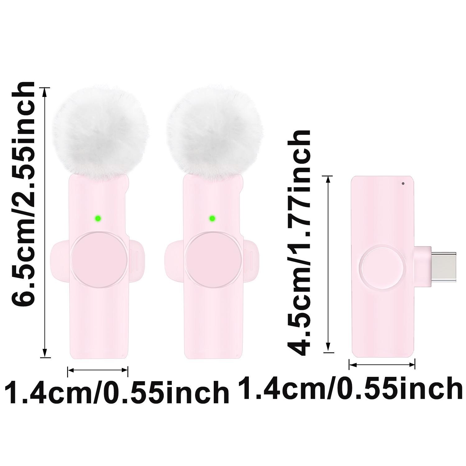 Wireless Microphone, Wireless Lavalier Mics, USB Rechargeable Lavalier Microphone with Charging Case, Portable Microphone for Video Recording, Compatible with iPhone, iPad, Android, Audio