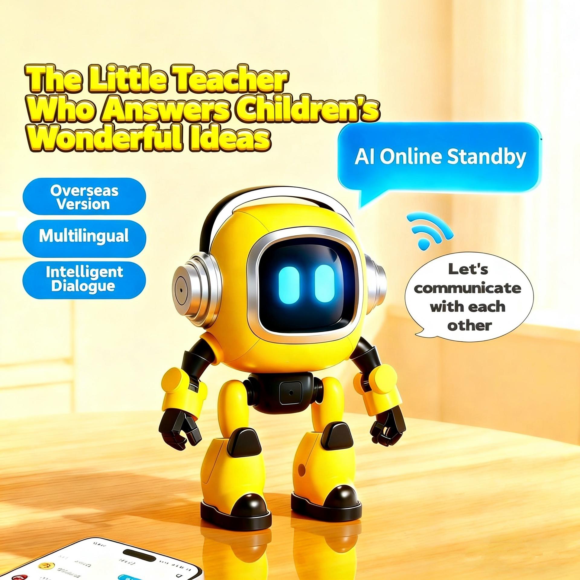 Kids AI Smart Talk Robot with DeepSeek LLM & Doubao AI, Voice Activated Desktop Educational Toy, Interactive Learning Story Telling Playmate, Best Easter Gift for Kids to Boost Curiosity, Imagination & Language Skills