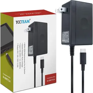 45W Charger for  ,  Charger AC Adapter Power  15V 3A   Kit Compatible with  OLED/Dock and Pro Controller (Support TV Mode),Black