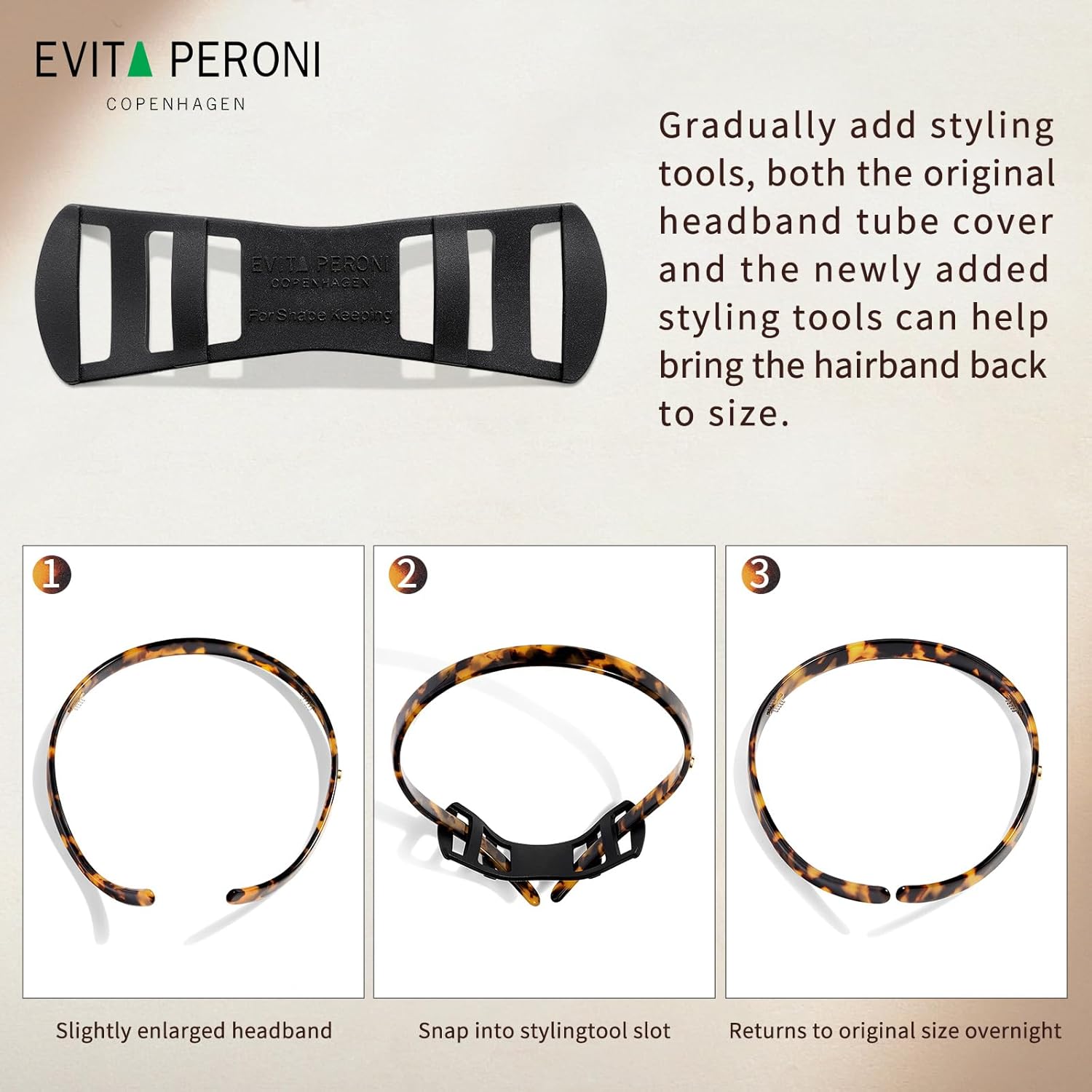 EVITA PERONI Hairband Designed for Eyewear, No Pressure Non-slip Glasses Headband for Women, Vintage Minimalism Hair Accessory