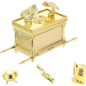 Ark of The Covenant Model Replica - Biblical Tabernacle with Aaron's Rod, Manna & Stone Tablets for Collectors, Religious Decor, Bible Study (Middle Size)