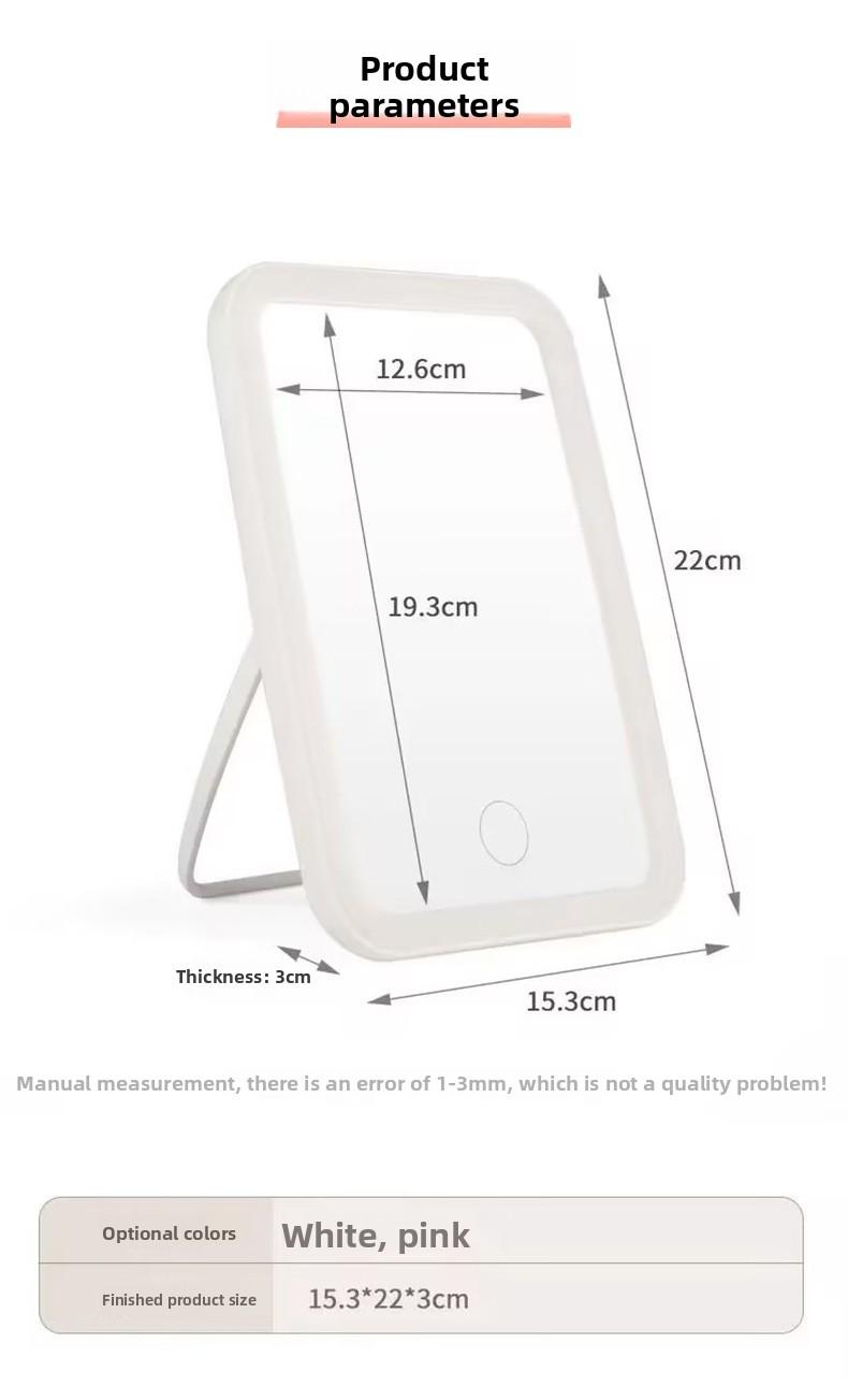 LED Makeup Mirror - Desktop Vanity Mirror with Lights, Foldable, Portable, and Travel-Friendly - Home Beauty and Fill-Light Mirror