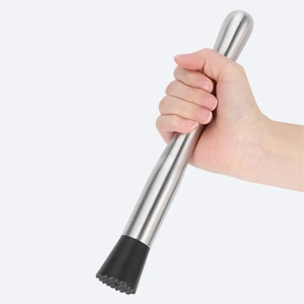 10" Stainless Steel Cocktail Muddler, Bartender Accessories Lemon Smasher Ice Crusher, Home Bar Tool for Mojitos & Fruit Drinks
