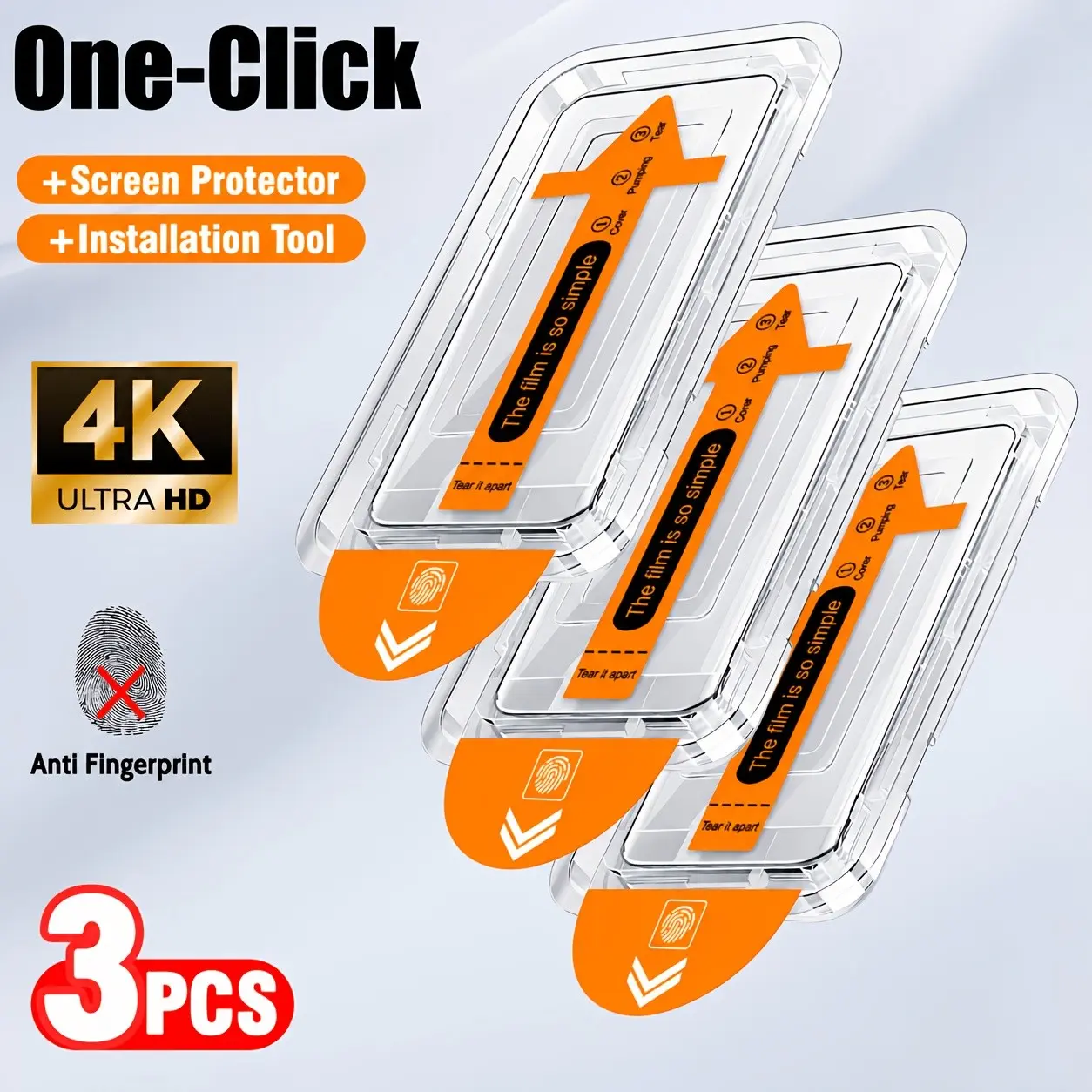 3-Pack 4K Ultra-Clear Full Screen Tempered Glass Film, Fits iPhone X-XS-XR-11-12-13-14-15-16-17 Pro/max, Anti-Scratch & Bubble-Free