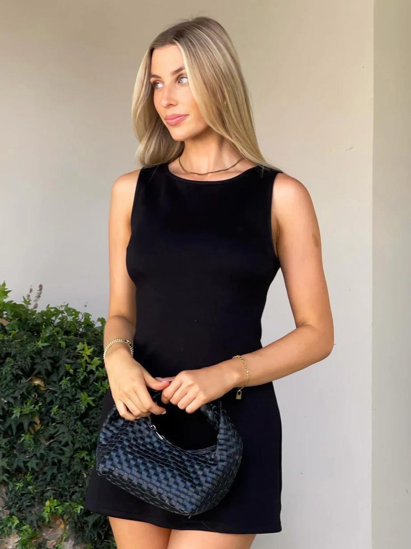 Women's Plain Tank Dress, Elegant Sleeveless Short Dress for Party Dating Wear, Ladies Summer Clothes, Date Night Dresses