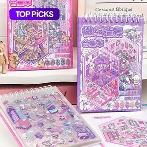 creative scene sticker book, 30pcs/set 3d sticker book, diy decorative sticker book, diy decals for water bottle, laptop, phone case