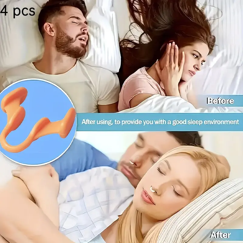 Set of 4 Sleep Aid Nasal Dilators, Enhance Oxygen Flow, Improve Sleep Quality, Snore Solution, No Power or Battery Required