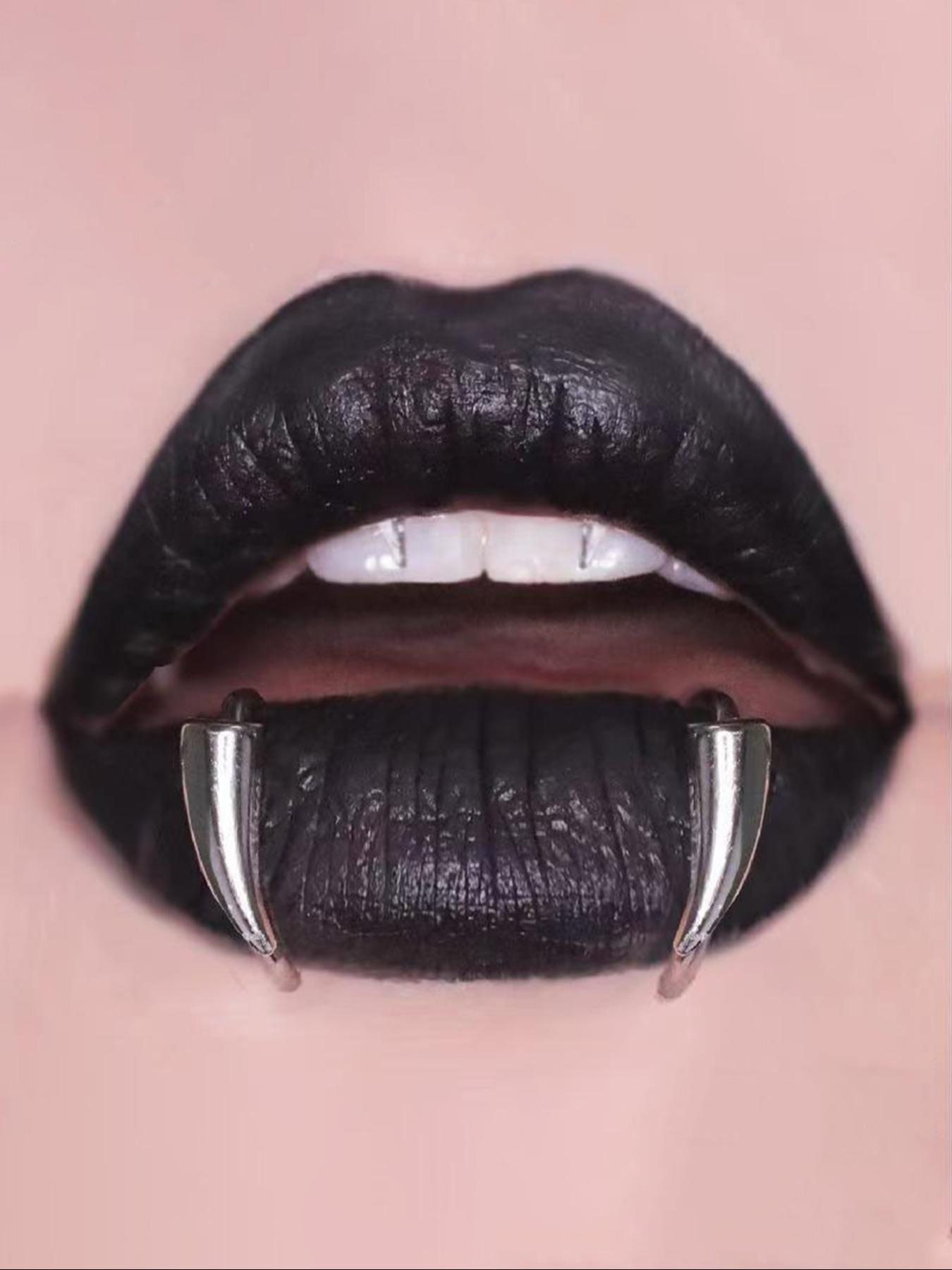 Punk Style Fangs Design Lip Studs, Stainless Steel Lip Rings, Fashionable Body Jewelry for Men & Women, Trendy All-match & Exquisite Jewelry for Birthday Gift, Vertical Labret Jewelry