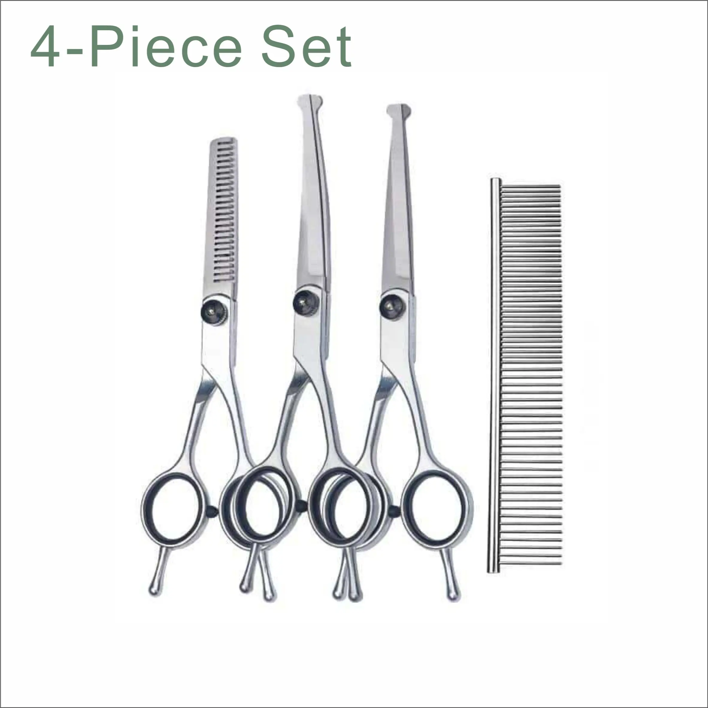 Pet Grooming Scissors Set, Professional Dog Hair Trimmer, Curved Clipper for Teddy Dogs, Essential Pet Care Tools, Easy-To-Use Design
