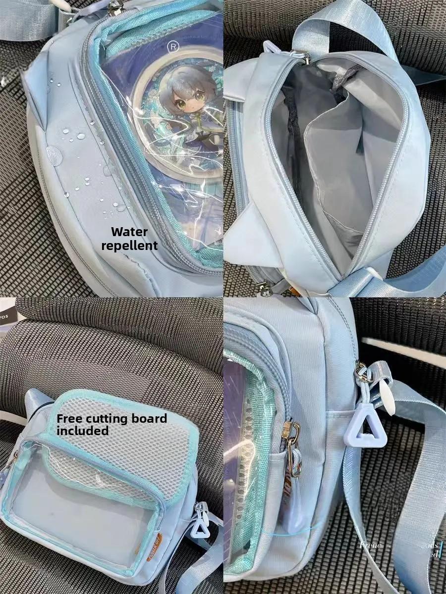 Y2K Japanese Harajuku School Bags for Girls New Transparent Itabag Shoulder Crossbody Bag DIY Badges Display Plate Ita Bag