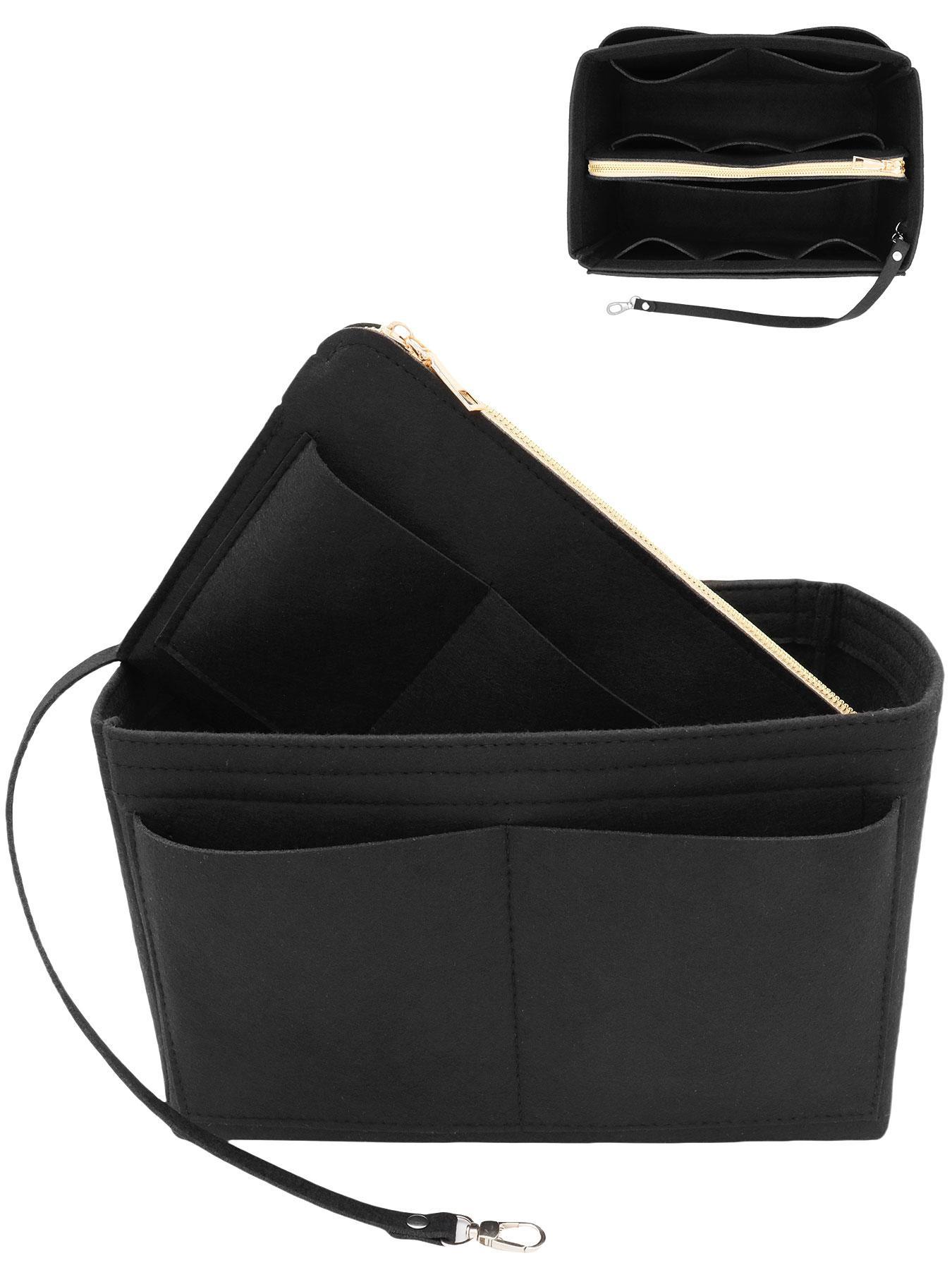 Felt Bag Organizer with Zipper, Multi-grid Bag Organizer Insert, Handbag & Tote Shaper for Speedy Neverfull Tote, Travel Organization Pouch, Multipurpose Tote Organizer, Travel Essentials Bag