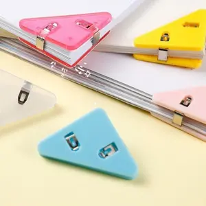 30pc Edge Clamp Paper Triangle Clips, Assorted Color PMMA Acrylic Corner Binders, Long Service Lifespan Fasteners for Home & Office Universal Use Document Management Supplies