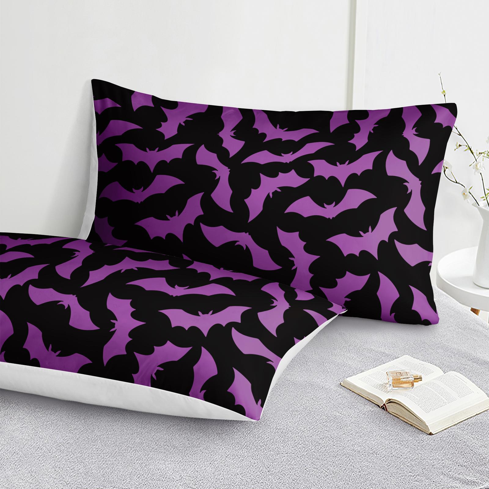 Bat Pattern Bedding Set, Including 1 Count Quilt Cover & 2 Counts Pillowcase without Filler, Soft Comfortable Bedding Set for Home Bedroom, Modern Bedding Set