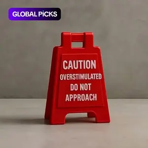 1pc Caution Overstimulated - Do Not Approach Desk Sign, Office Decoration, Home Decoration, Novelty Decor, Funny Gifts, Desk Signs Ornament, Desk Signage Decoration #GLOBAL PICKS