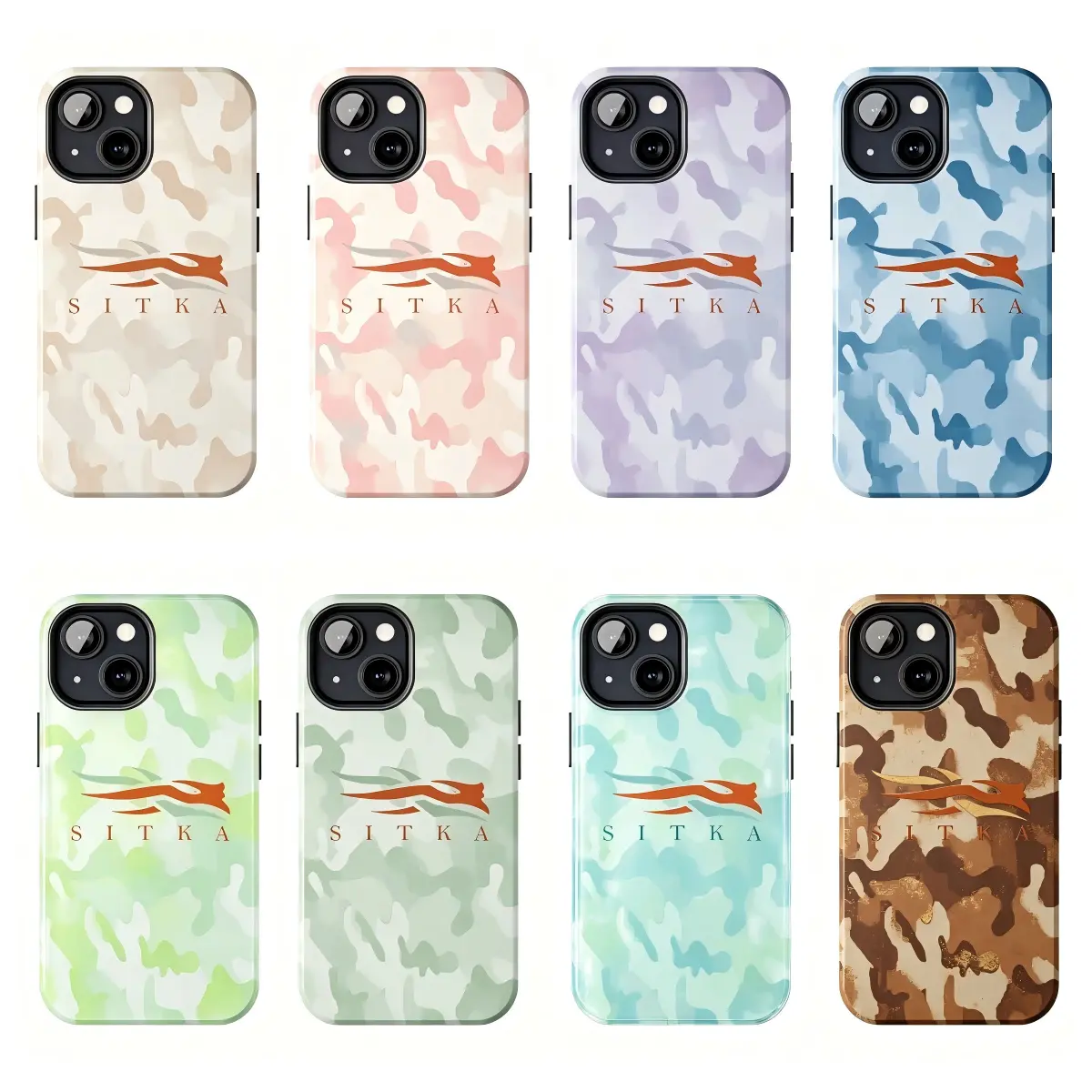 SITKA Durable Phone Case - Camouflage Outdoor Hunting Design, Tactical Military Graphic, Minimal Logo Fashion Cover with Easy Installation for iPhone 11-17 Pro Max/Plus & Samsung Galaxy S23-S25 Devices (Phone Accessories with Protection), Aesthetic