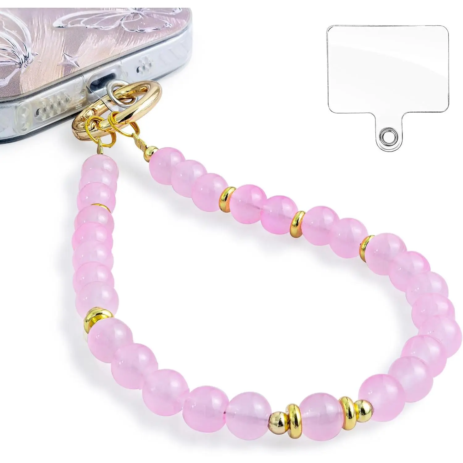 Women's Adjustable Synthetic Cellphone Charm Wrist Strap - Mobile Phone Accessory with Tether Tab, Cord, Detachable Anti-Drop Tether - Hands-Free Decorative Lanyard for Smartphones, Model 1 Devices