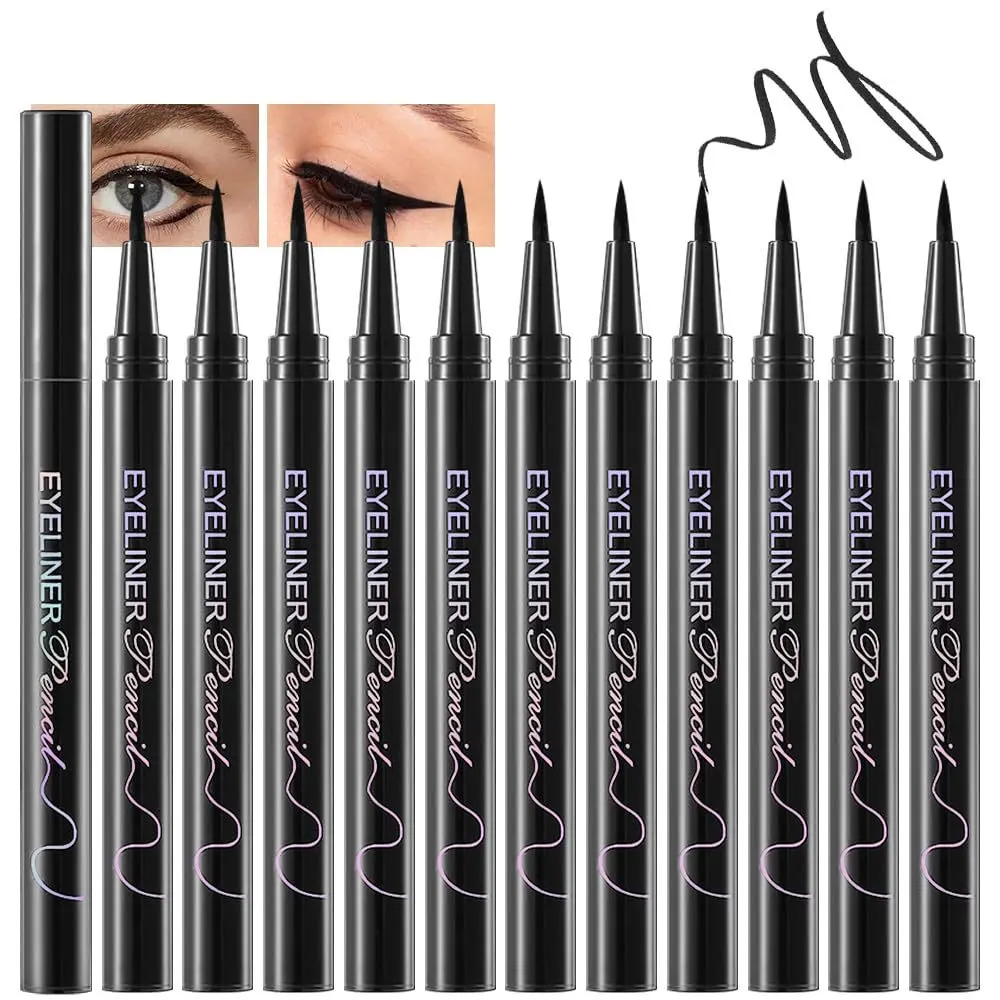 Liquid Eyeliner Set,12 Pack Matte Black Eye Liner Pen,Eye Ink Liner with Ultra-Fine Tip Makeup,Quick-Dry Eyeliner Pack,Glides on Smoothly,Smudge-Proof,Easy to Apply,Vegan Formula