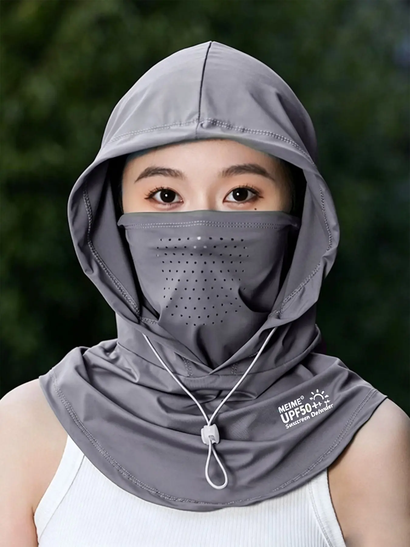 New Sun Protection Face Mask Breathable Lock Closure Ice Silk Hat Neck Gaiter UV Protection Headscarf for Women Men Outdoor Sports Mask Cycling Full Face Cover Sun Visor Cap Face Covering