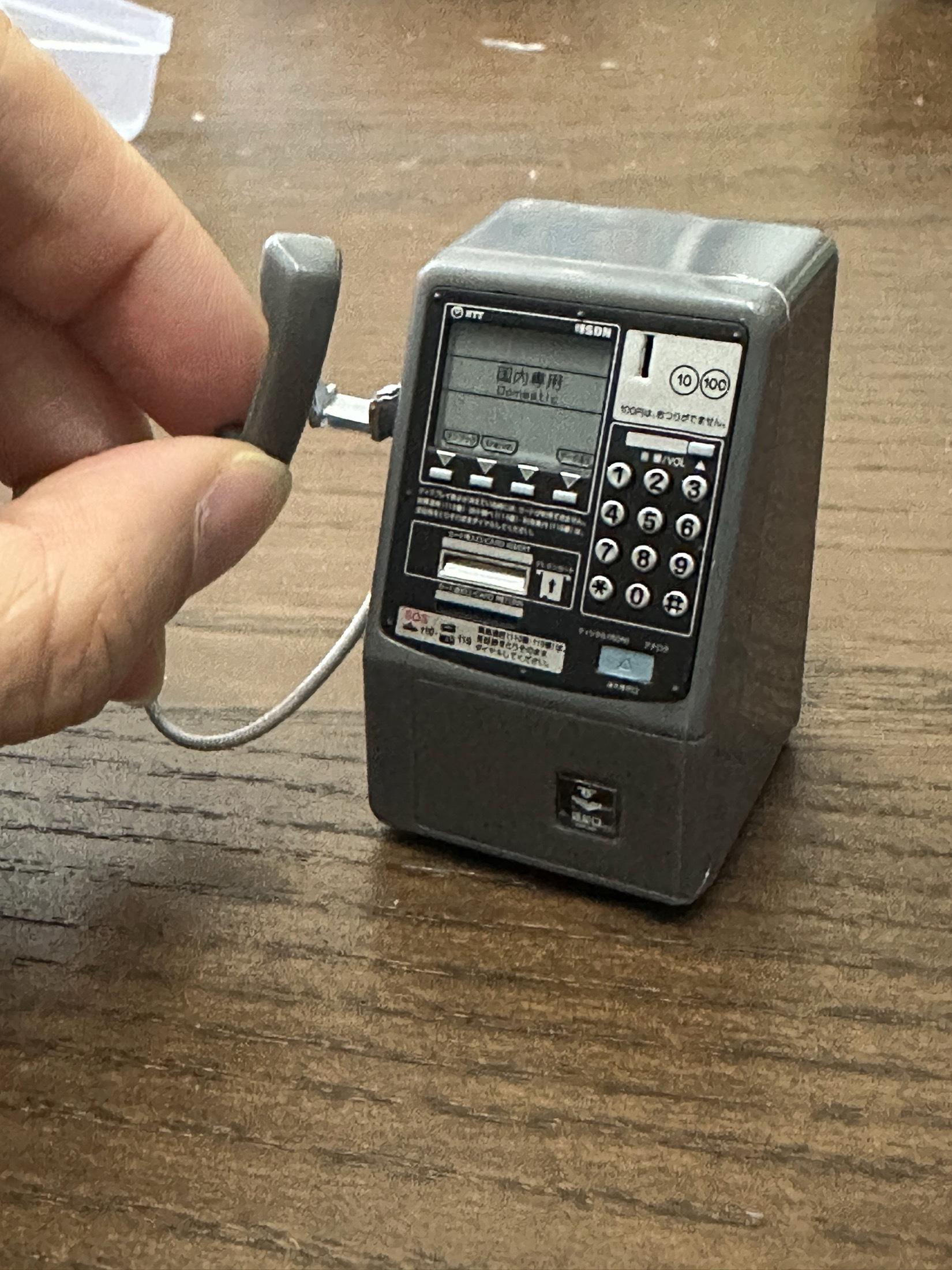 Miniature NTT Telegraph & Telephone Japan Style Mini Public Phone Model Gashapon DIY Accessories Dollhouse Decoration Loose Item