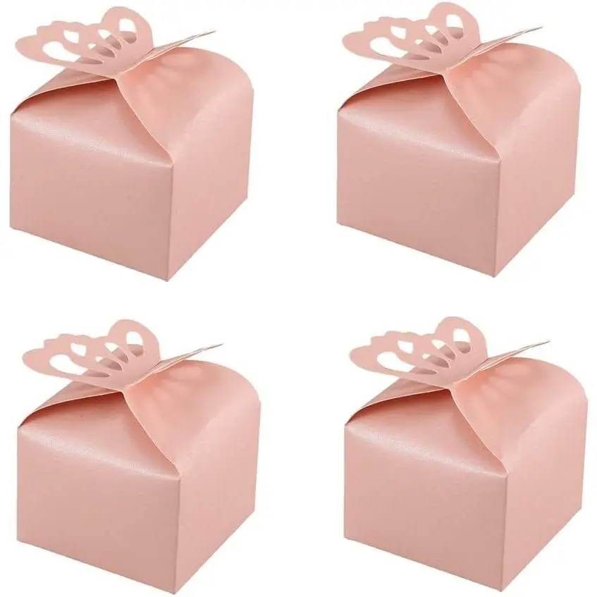 50  Butterfly Favor Boxes  Shower Candy Boxes for Weddings | Sturdy paperboard with  butterfly design. for  shower,bridal shower,party,wedding favors.