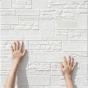 50pcs 3D Self-Adhesive Brick Wallpaper, Ideal for Entryway, Living Room, Bedroom, TV Wall, Home Decor, Removable, Non-Porous Aluminum Film